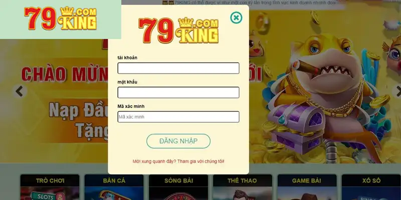 Chỉ cần click vào mục đăng ký 79king ngay là bạn có thể nhận được tài khoản