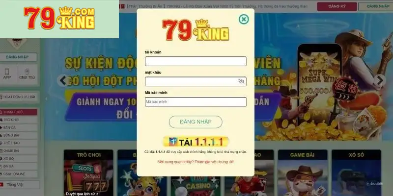 Đăng nhập 79king để tham gia đặt cược online